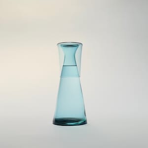 Handblown Bedside Carafe, Copper Blue