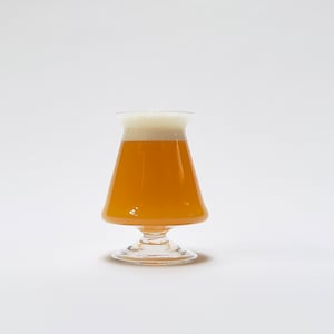 Hand Blown Teku Craft Beer Glass With Blown Foot, Clear, 12oz.