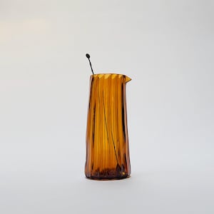 Cocktail Mixing Glass, Hand Blown, Amber, Free shipping