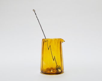 Hand Blown Amber Cocktail Mixing Glass - Hudson Valley NY