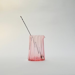 Hand Blown Cocktail Mixing Glass: Rose Gold Barware