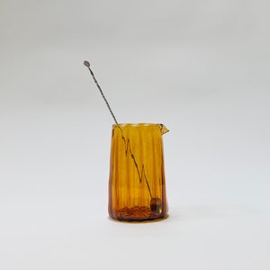 Cocktail Mixing Glass, Hand Blown, Amber, Free shipping