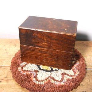 Antike kleine Eiche Box - Holz File Index Mead Johnson & Co. Korrekturdiäten für Säuglinge 1921 - 5,5 "lang X 3" tief x 4,25" hoch