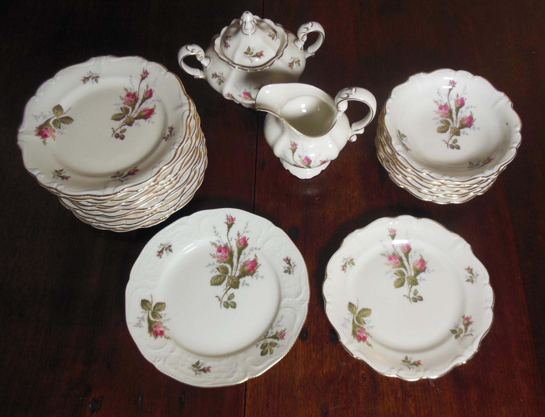 Vintage Rosenthal Moss Rose China Pompadour Ivory Continental