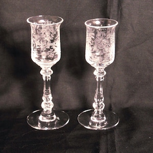 Heisey Orchid Etched Glass Goblet: Mid-Century Elegant Stemware - You Choose