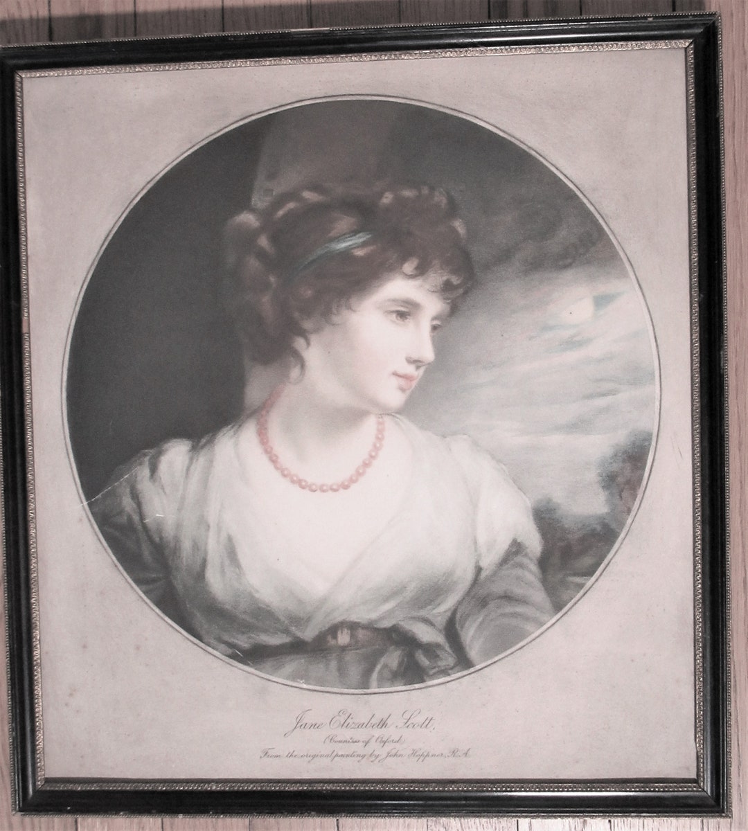 Antique Framed Hand Colored Lithograph 