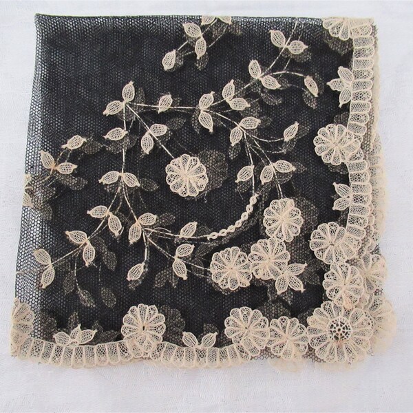 Antique Lace Handkerchief Etsy