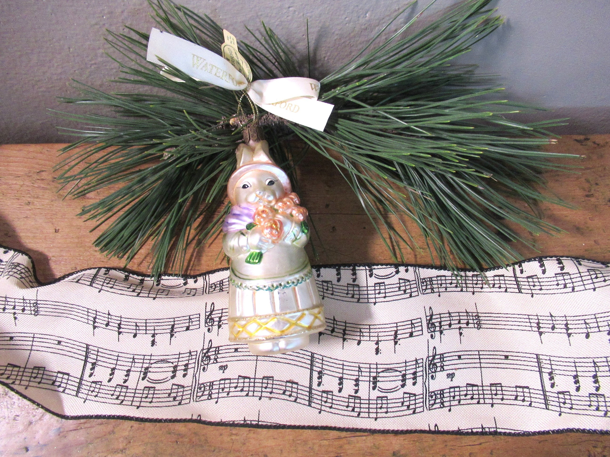 Waterford Bunny Sweetheart Glass Christmas Ornament - Holiday Heirlooms