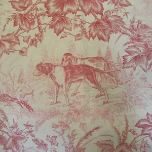 Brunschwig & Fils on-point Red Toile Cotton Fabric Panel Dogs ...