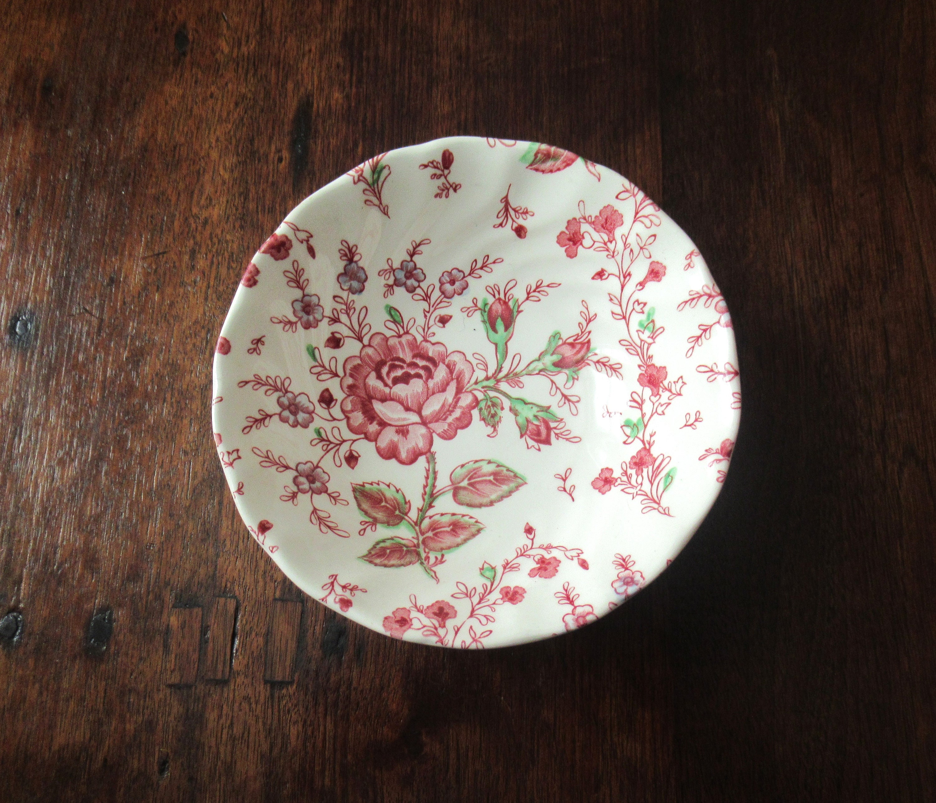 Johnson Bros Rose Chintz Salad Plate 7 1/2" or Coupe Cereal Bowl 6" England Excellent Condition - You Choose