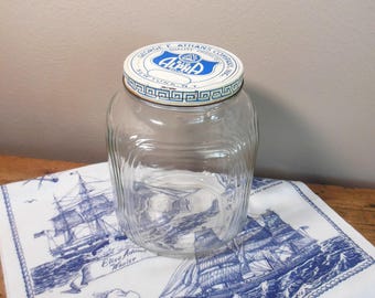 George E. Athans Co. Dura Glass Storage Jar:  Big Alpha Brand - New York, NY - Gallon Size