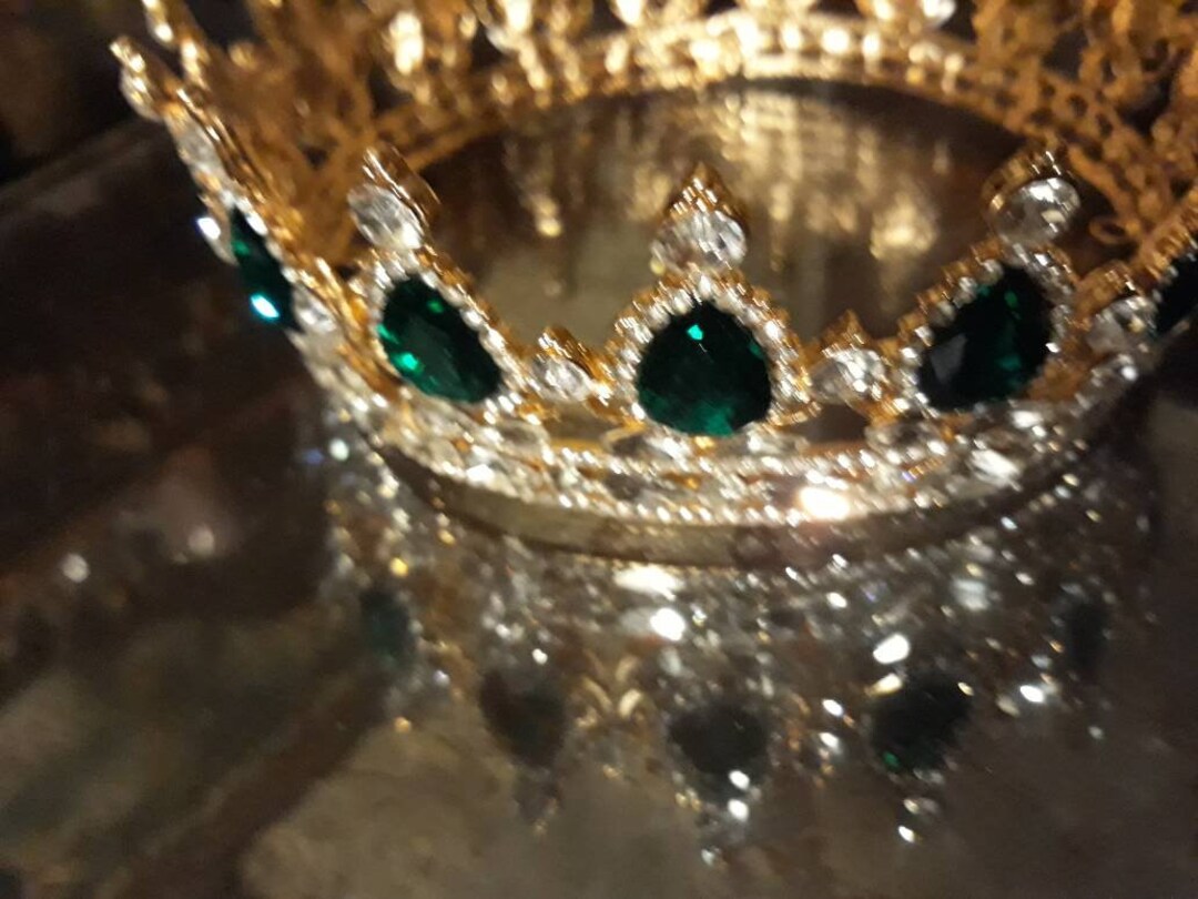 Couronne royale pleine émeraude couronne complète or 18 k - Etsy France