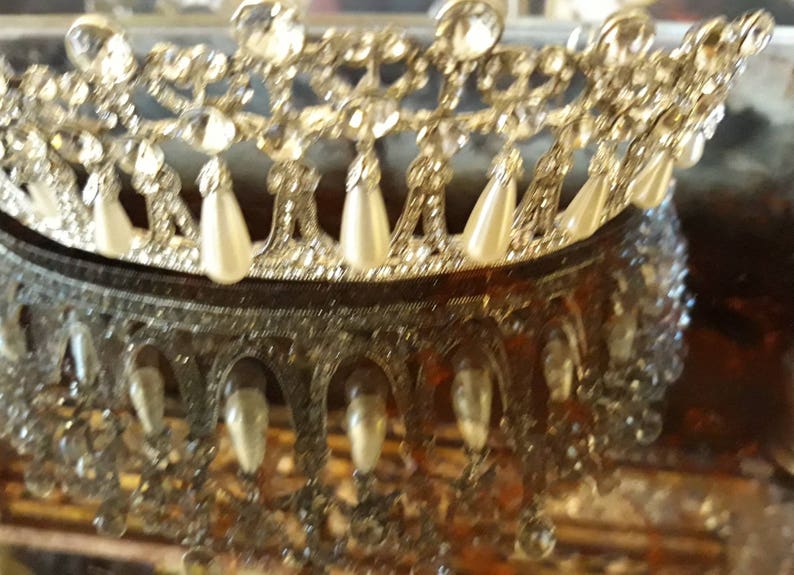 Princess Diana wedding Tiara Inspired Crystal Bridal Silver crownquinceanera Prom