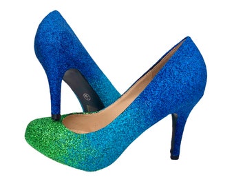 blue green heels