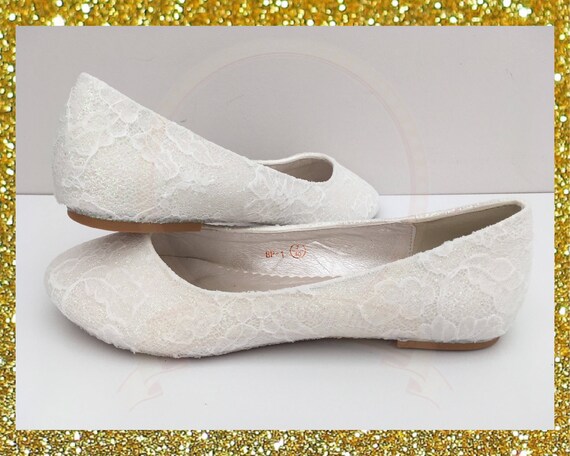 flat white bridal shoes