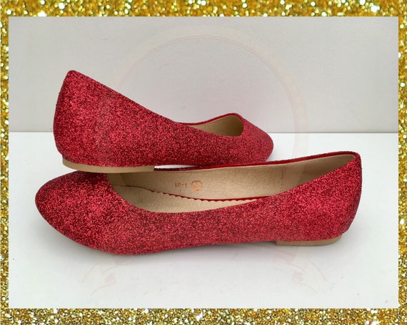 glitter flat pumps