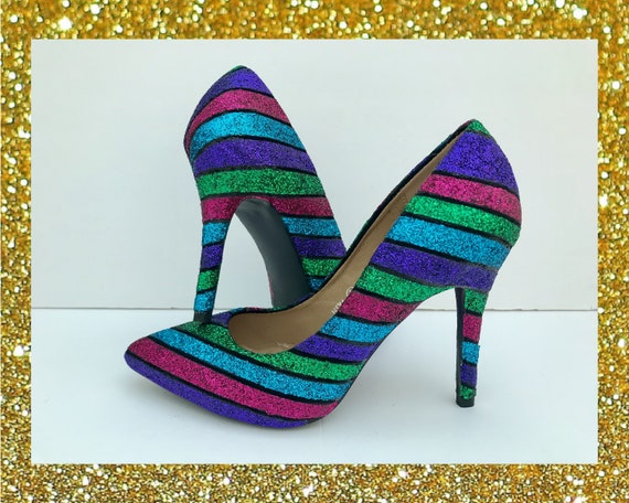 designer glitter heels
