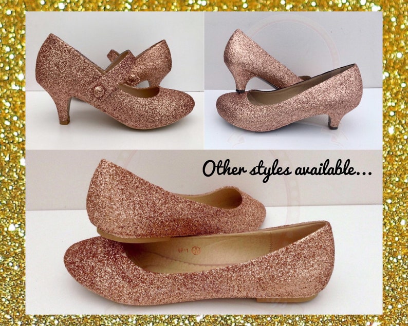 Rose gold bridal, Bridal glitter heels, Rose gold heels, Gold glitter bridal, Rose gold gift for her, Rose gold wedding, Custom made shoes image 6