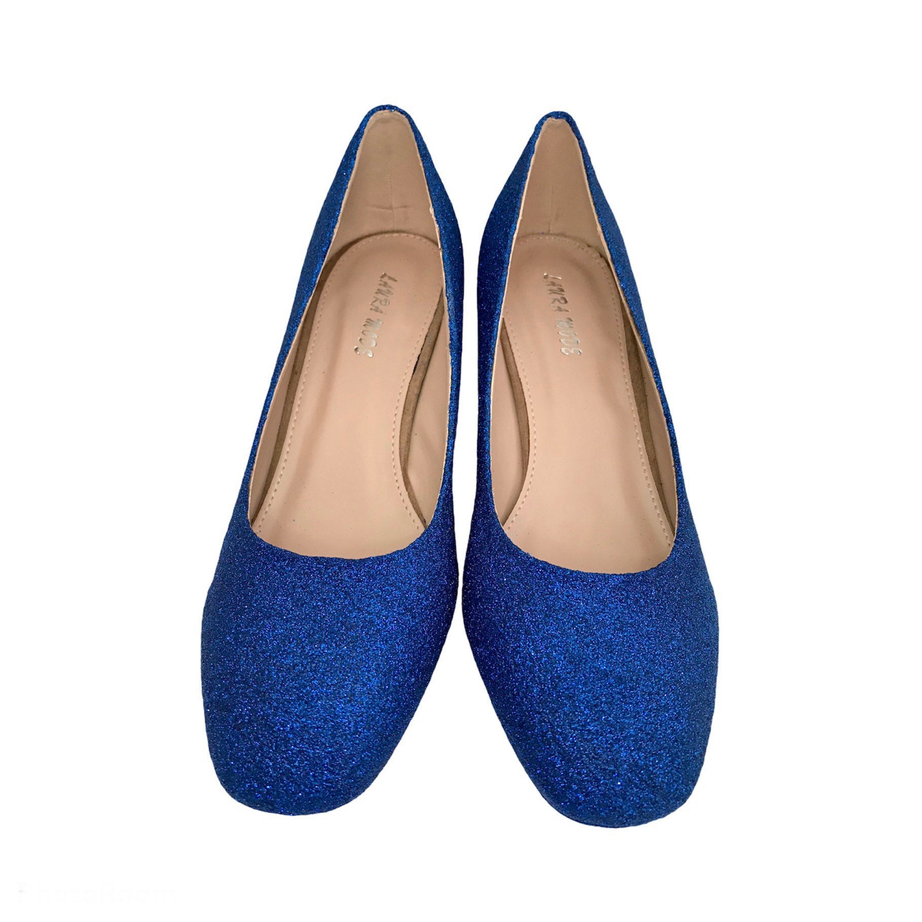 Royal Blue Block Heels Glitter Heels Blue Royal Blue | Etsy UK