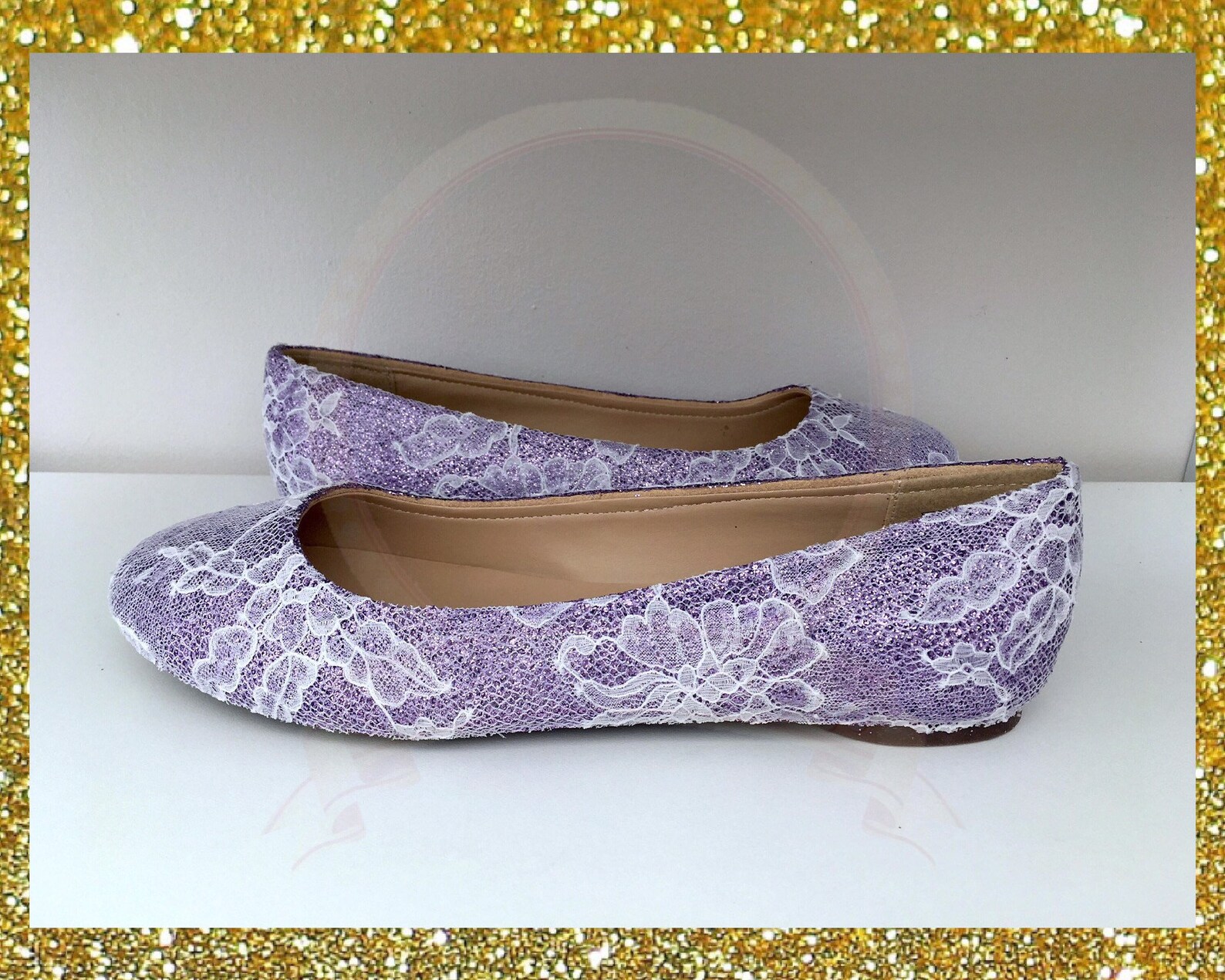 lace wedding shoes, flat wedding shoes, lilac wedding shoes, lace flat shoes, custom wedding shoes, glitter shoes, ballet flats,