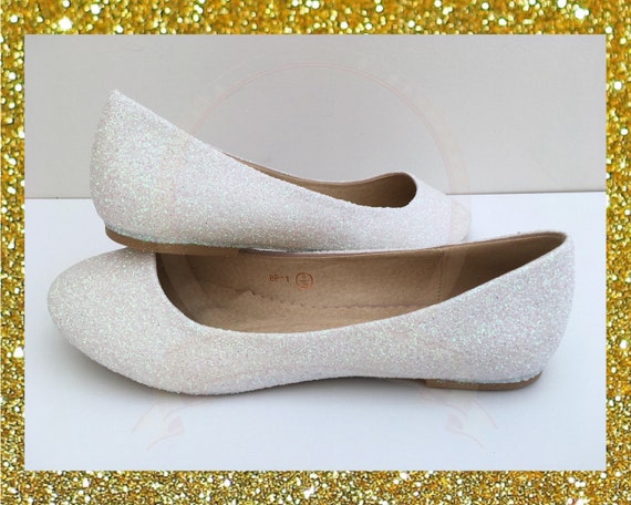 white glitter shoes