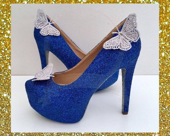 blue glitter shoes for wedding