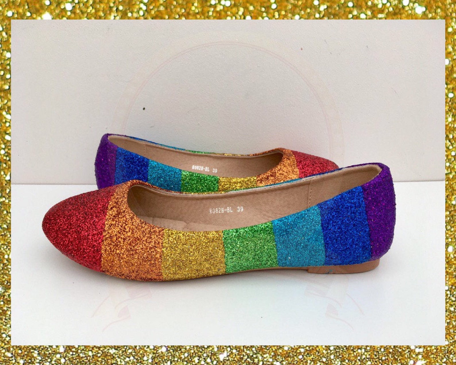 rainbow shoes for women, glitter shoes for women, rainbow glitter shoes, rainbow gift for women, ballet flat wedding shoes, prom