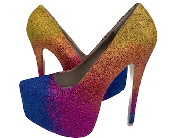 Autumn Glitter Ombre Heels Ombre Glitter Shoes Pink Purple - Etsy Canada