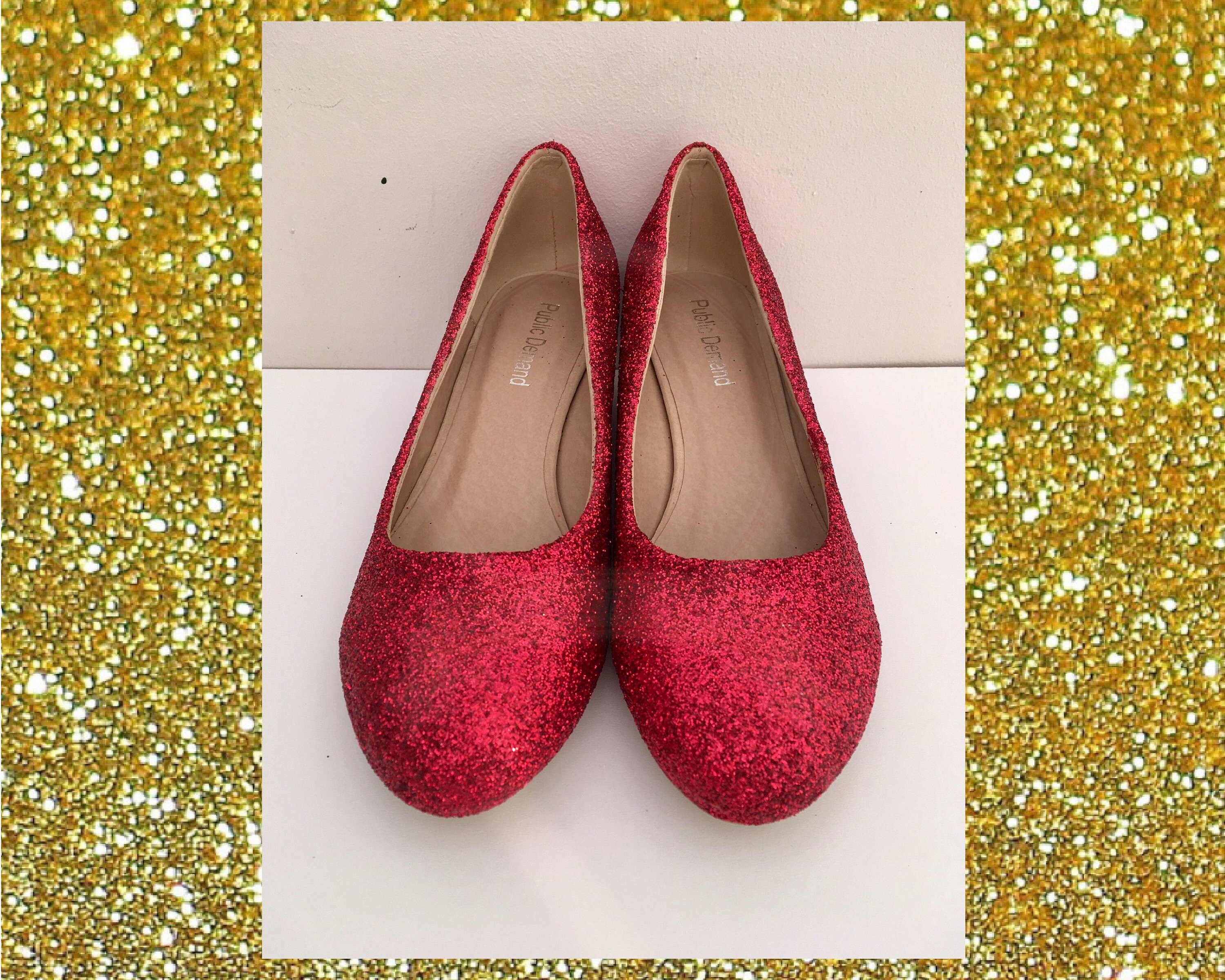 Red sparkly wedges clearance