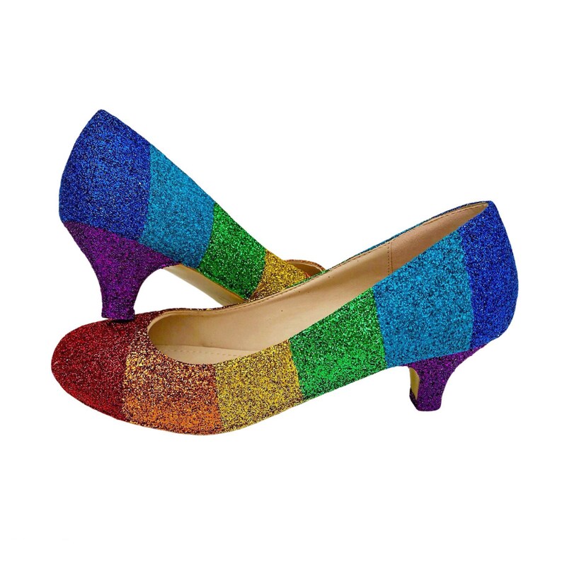 Rainbow Kitten Heels Pride Glitter Heels Rainbow Kitten Etsy UK