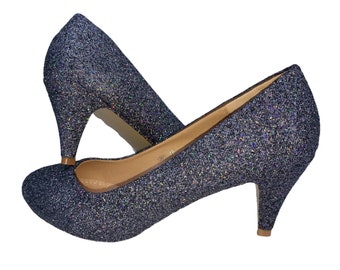 Holo grey glitter heels, Holographic heels, Custom glitter shoes, Gunmetal, Evening wear, Glitter shoes grey, Customized heels, Prom heels