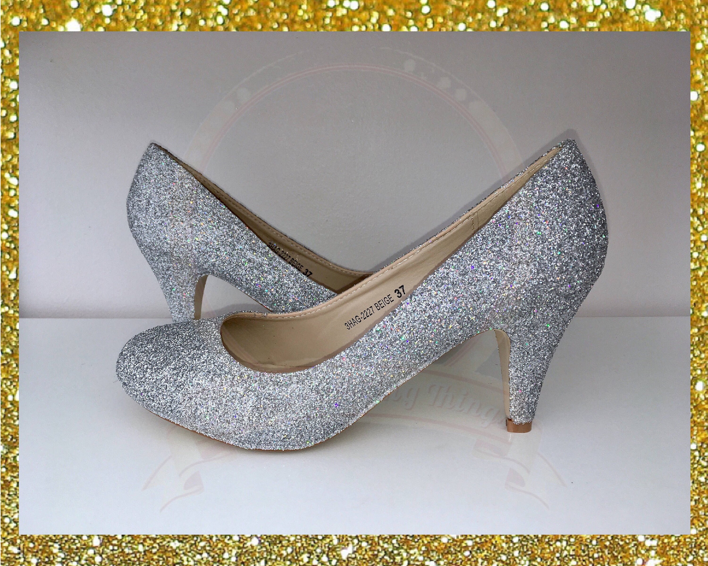 Sare Çocuk Giyim Silver Glitter Heeled Girls' Prom Shoes - Trendyol