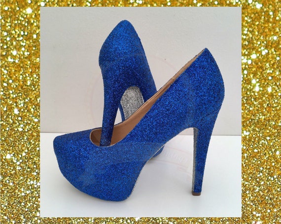 blue glitter shoes for wedding