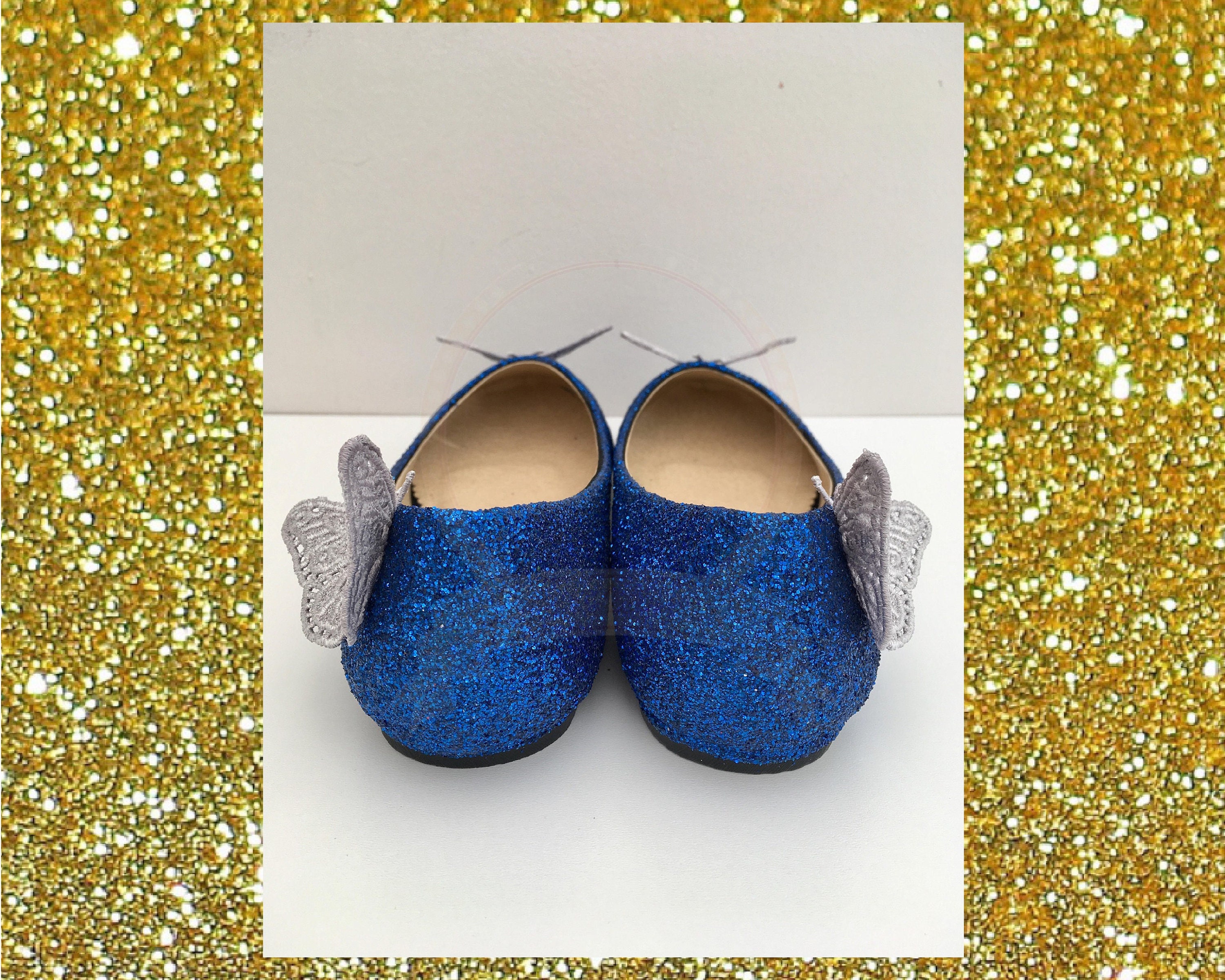 Blue Butterfly Shoes Butterfly Bridal Shoes Blue Ballet Etsy UK