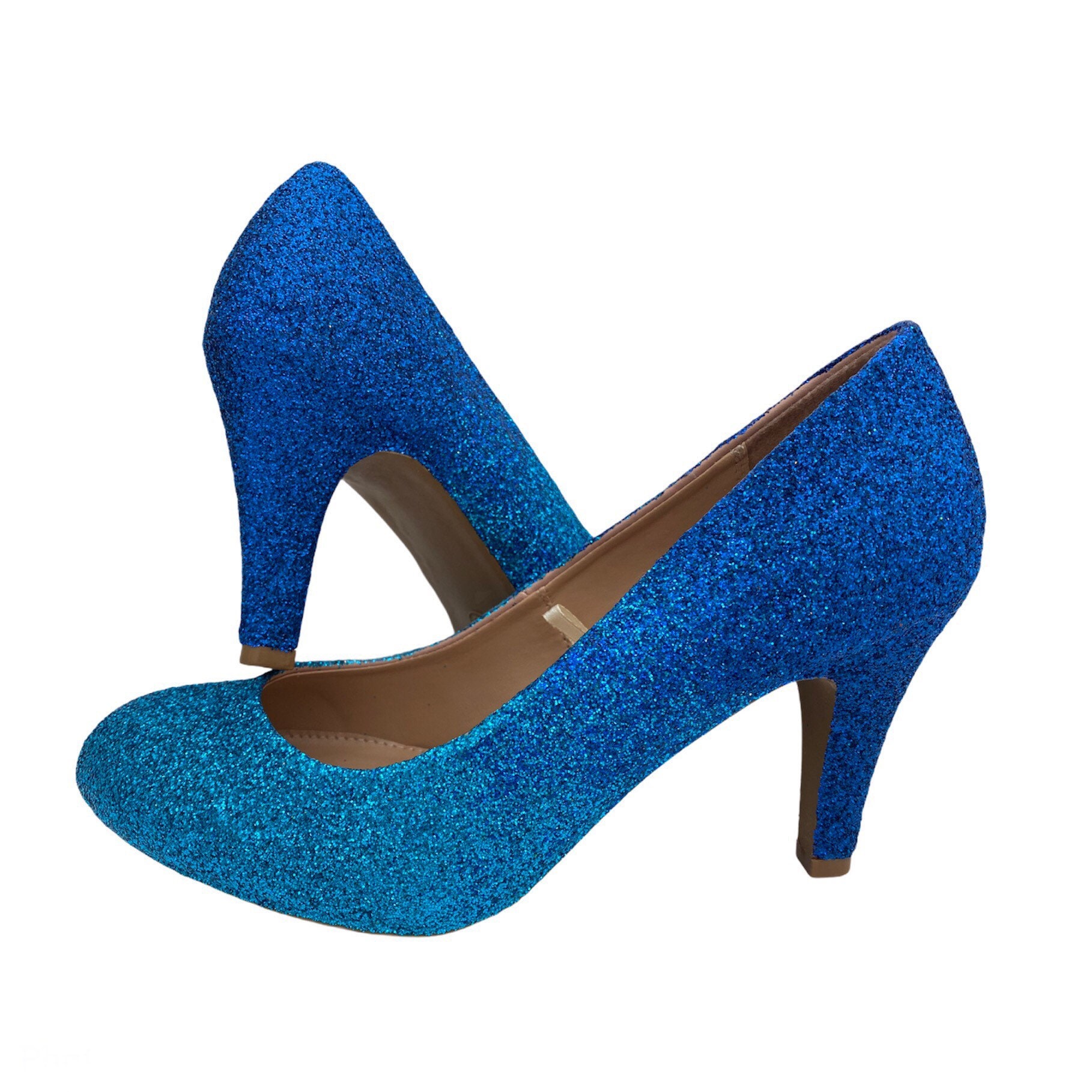 Andrew Geller Blue Suede pumps with sparkle heel | Blue suede pumps, Sparkle  heels, Suede pumps