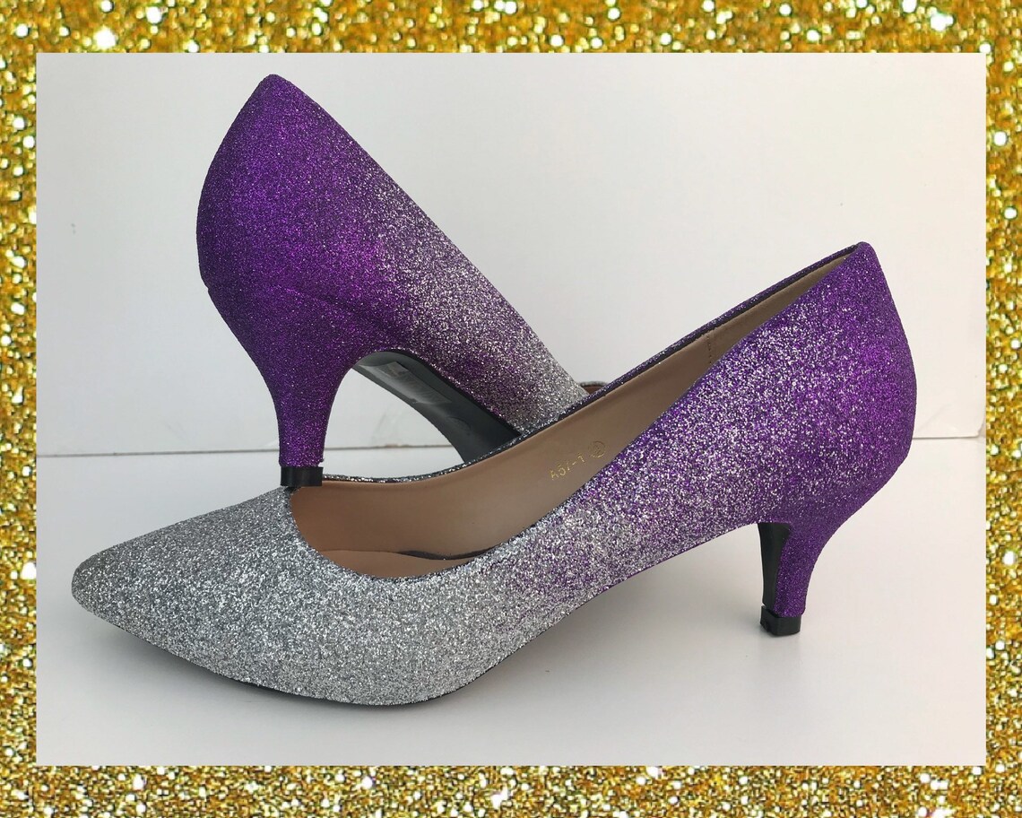 Ombre Heels Glitter Glitter Ombre Shoes Point Toe Heels Etsy