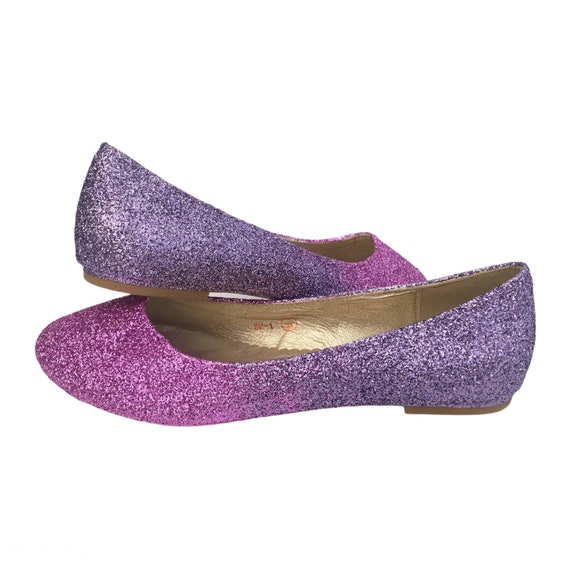 Lilac Pink Ombre Glitter Flats Ombre Glitter Flats Lilac | Etsy