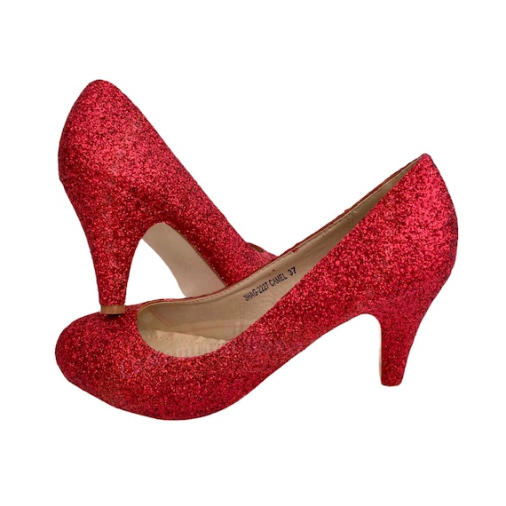 red glitter shoes