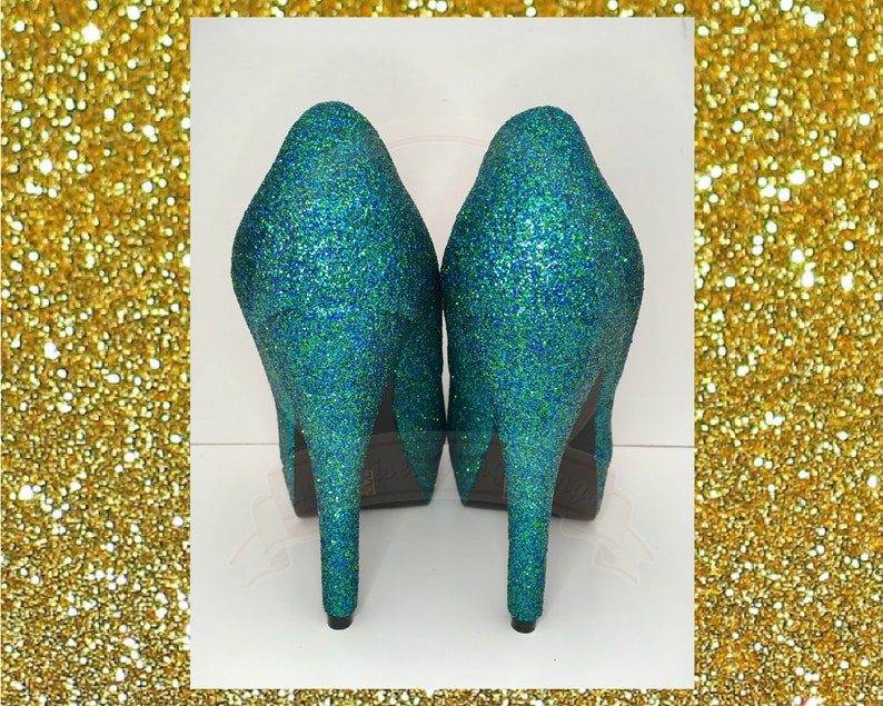 Mermaid Glitter Mix Heels Custom Glitter Heels Mermaid Etsy