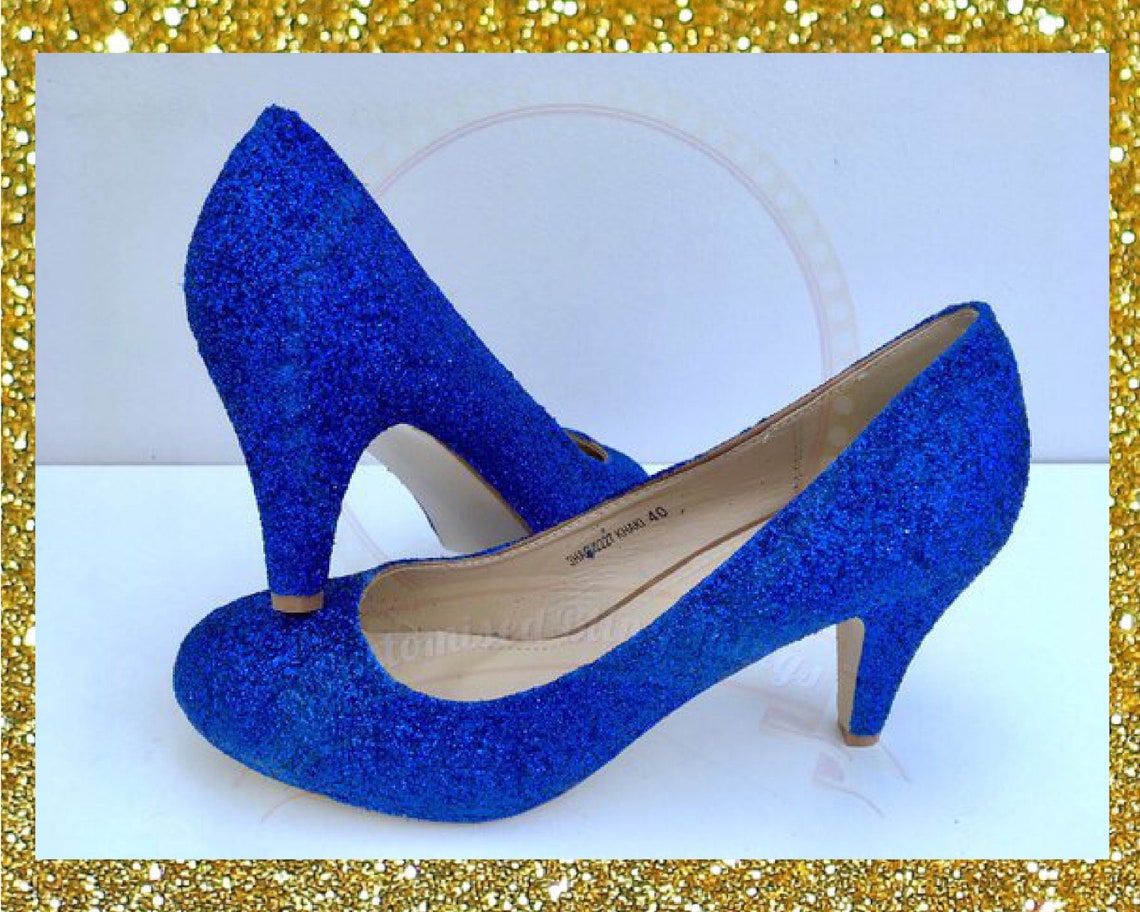 sparkly royal blue heels