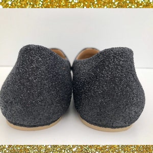 Womens Black Glitter Shoes, Womens Flat Shoes Black, Womens Flat ...