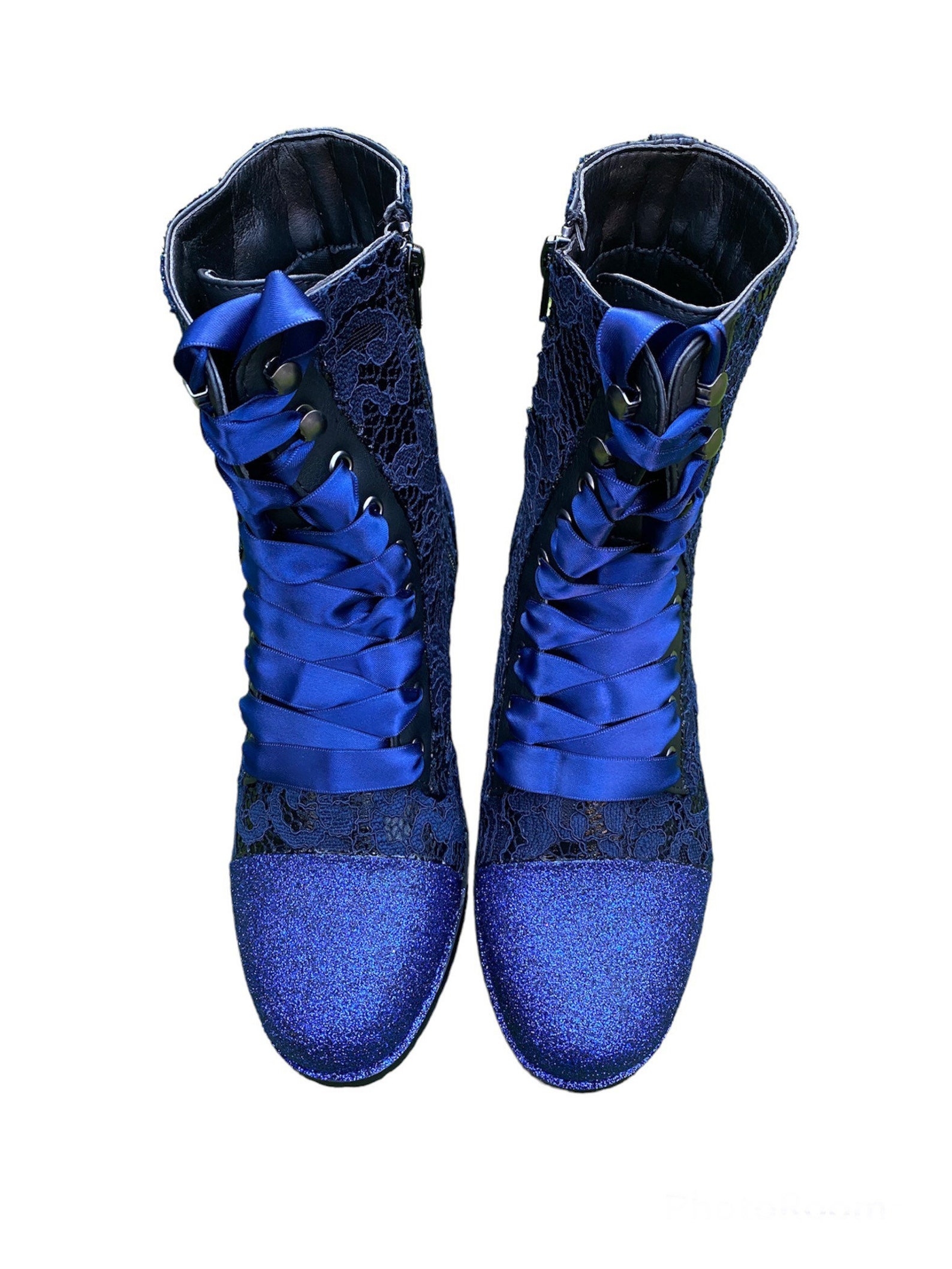 navy lace up ankle boots