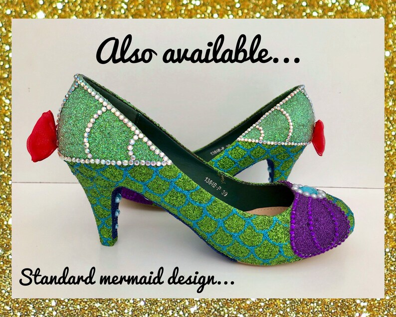 Custom mermaid shoes, Mermaid glitter shoes, Custom wedding shoes, Mermaid glitter heels, Glitter heels custom, Little mermaid wedding shoes image 9