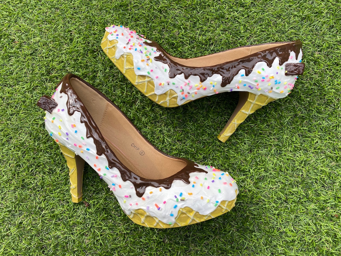 Icecream heels Sculpted icecream shoes 99 flake heels Etsy