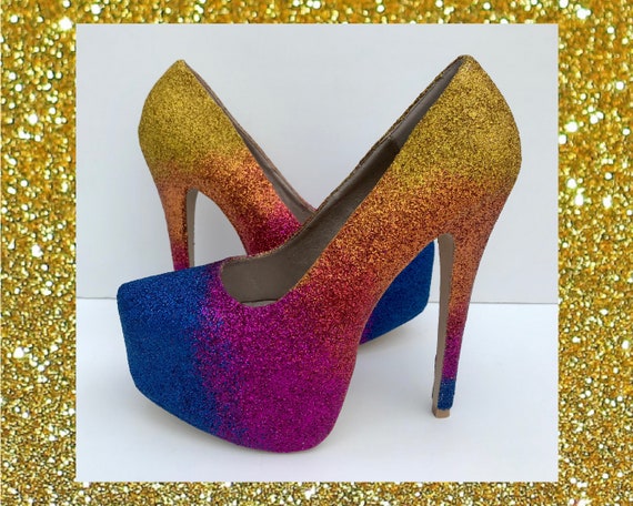 glitter ombre heels