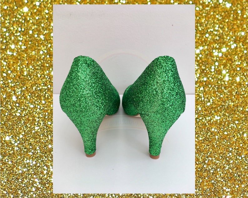 emerald green sparkly heels