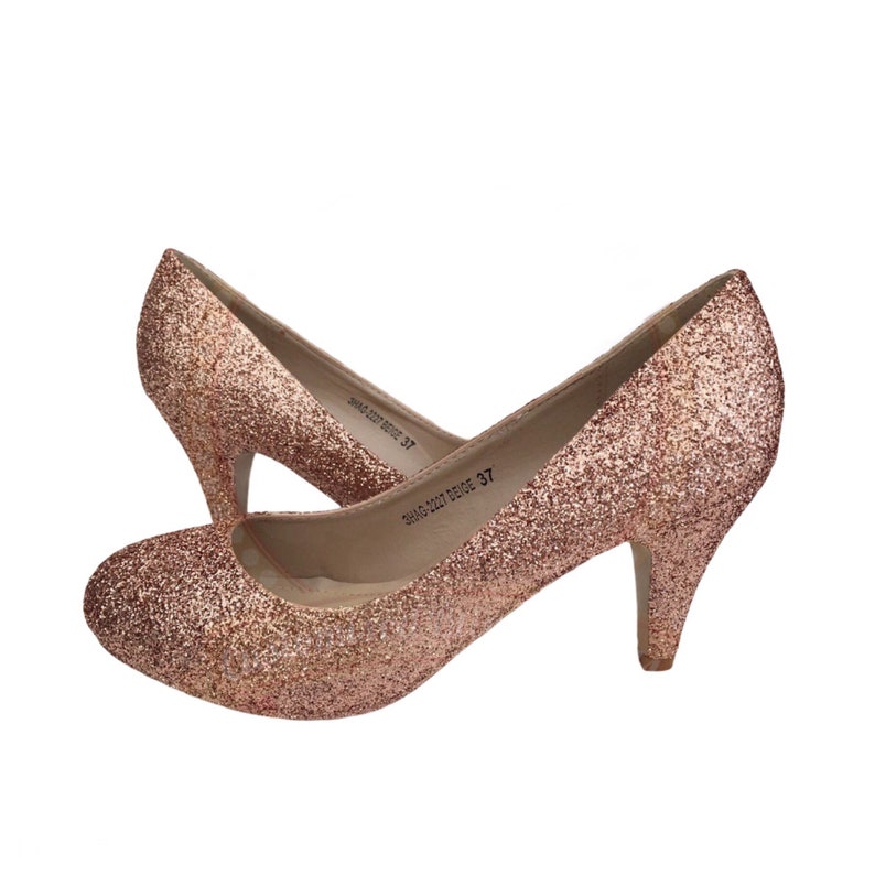 Rose Gold Bridal Bridal Glitter Heels Rose Gold Heels Gold Etsy