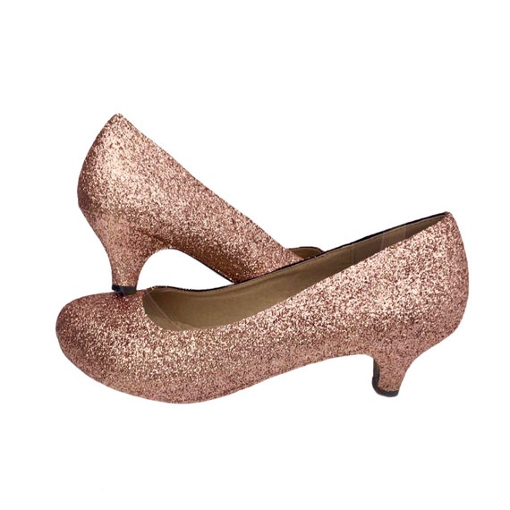 rose gold shoes small heel