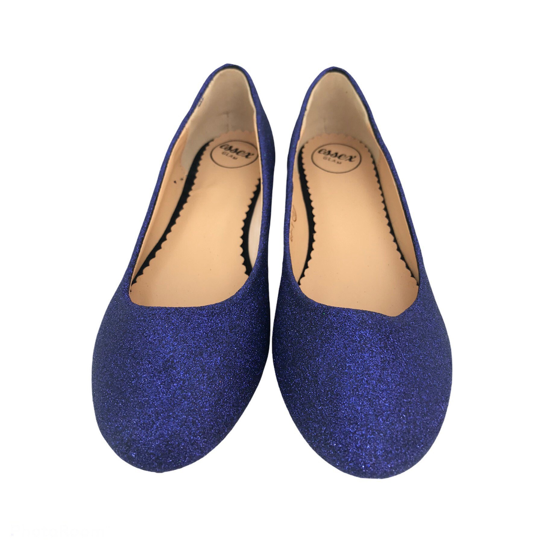 Navy glitter flats Navy glitter shoes Womens glitter flats Etsy