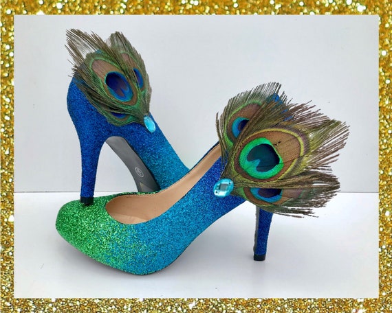 green feather heels